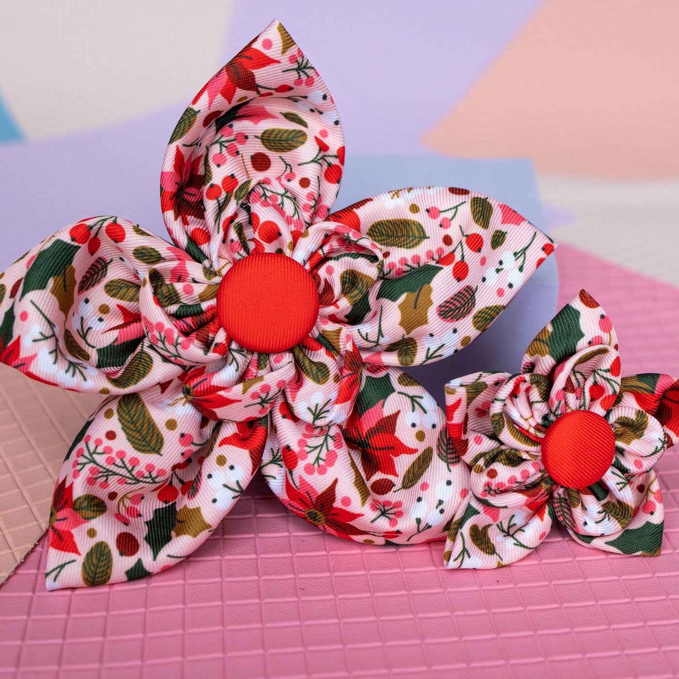 Dog Flower Collar Attachment | Poinsettia | Christmas Flowers-Dizzy Dog Collars