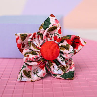 Dog Flower Collar Attachment | Poinsettia | Christmas Flowers-Dizzy Dog Collars