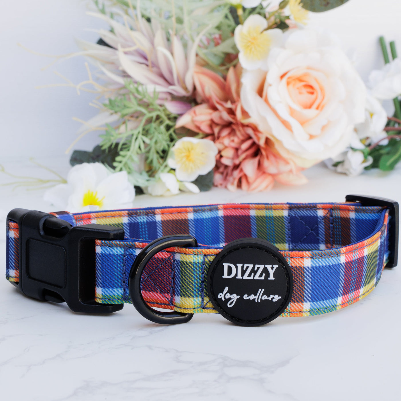 Country Plaid Dog Collar | Canvas & Neoprene Dog Collar-Dog Collar-Dizzy Dog Collars