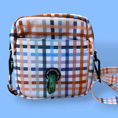 Crossbody Dog Walking Bag | Vintage Gingham | With Poop Bag Access-Adventure Pouch-Dizzy Dog Collars