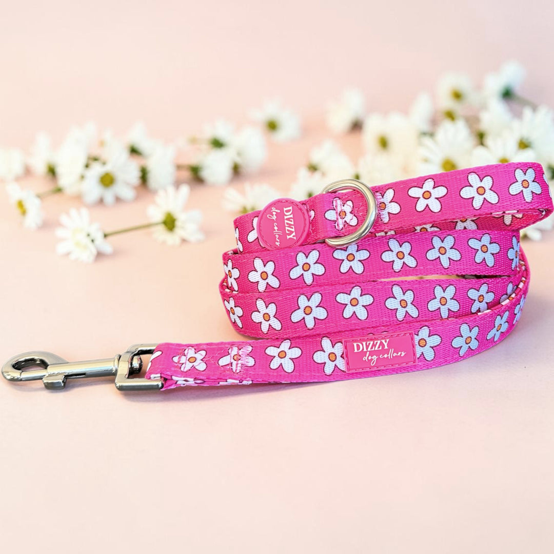 Darling Daisy: Pink Daisy Dog Leash | Fully Padded Leash