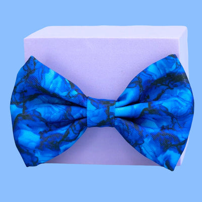 Dog Bow Tie | Blue Marble-Bow-Dizzy Dog Collars