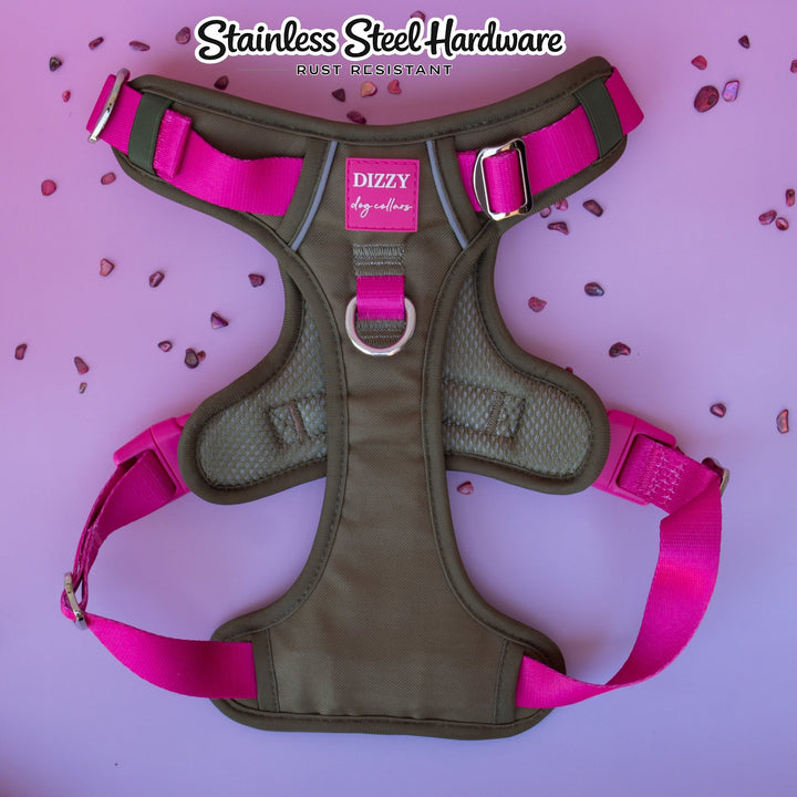 No Pull Dog Harness | Step-In Design with Handle | Reflective & Padded | The Fig: Stainless Steel