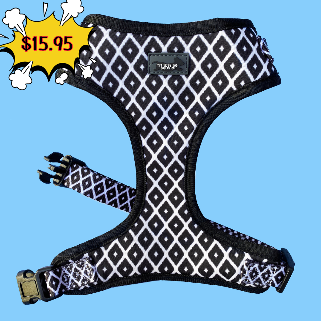 DOG HARNESS - Coopers Classic - Neck Adjustable (SMALL ONLY)-Fabric Harness-Dizzy Dog Collars