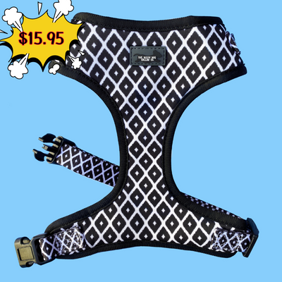 DOG HARNESS - Coopers Classic - Neck Adjustable (SMALL ONLY)-Fabric Harness-Dizzy Dog Collars
