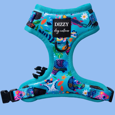 DOG HARNESS | Fair Dinkum | Australian Fauna Neck Adjustable Dog Harness-Harness-Dizzy Dog Collars
