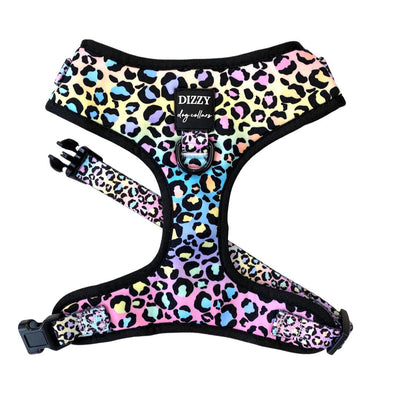 DOG HARNESS - Ombre Leopard - Neck Adjustable Harness with Front Attachment-Harness-Dizzy Dog Collars