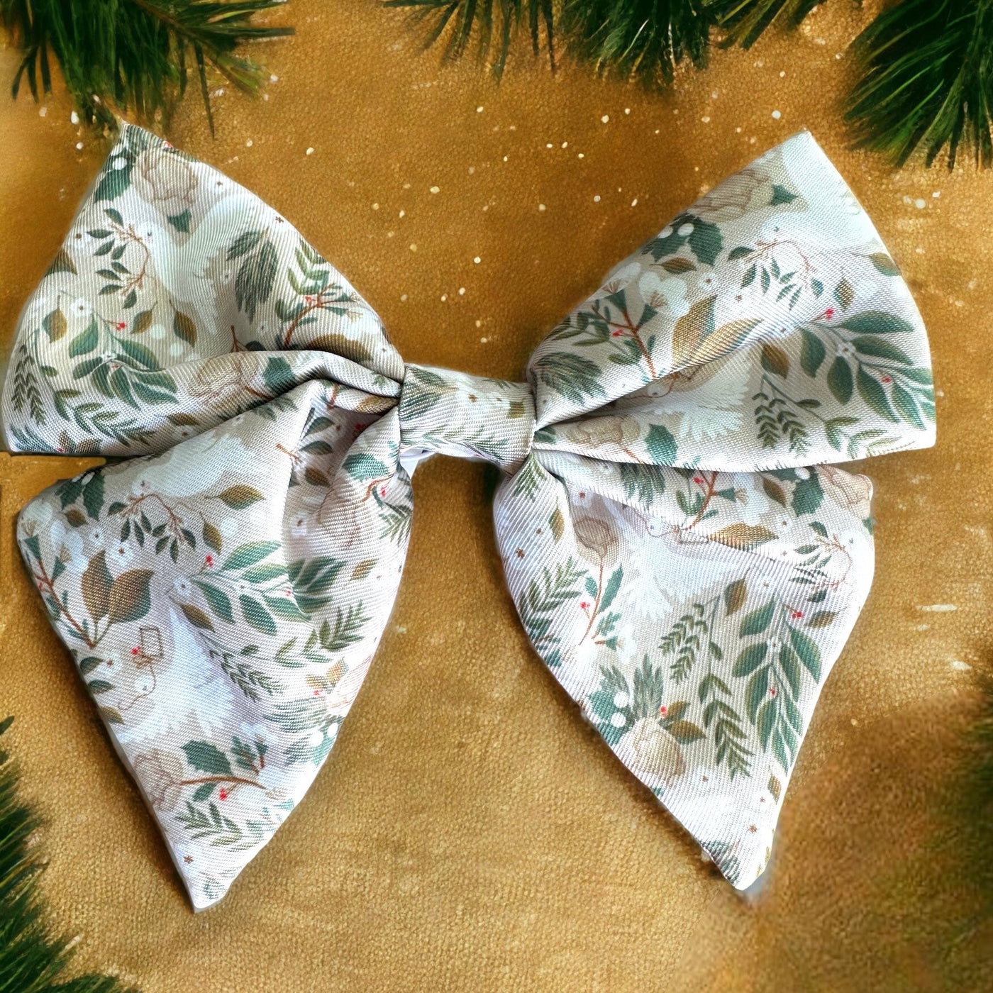 Dog Sailor Bow | Christmas Doves-Bow-Dizzy Dog Collars