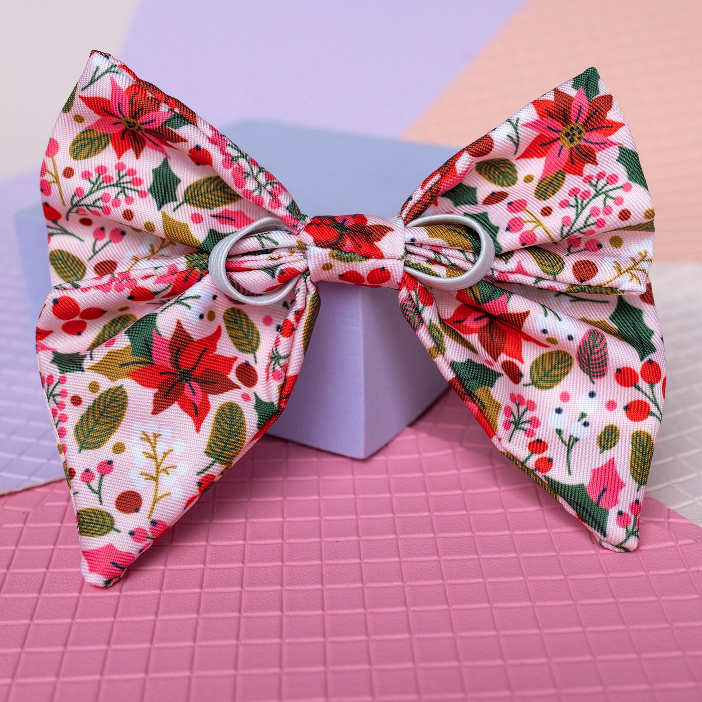 Dog Sailor Bow Tie | Poinsettia | Christmas Flowers-Dizzy Dog Collars
