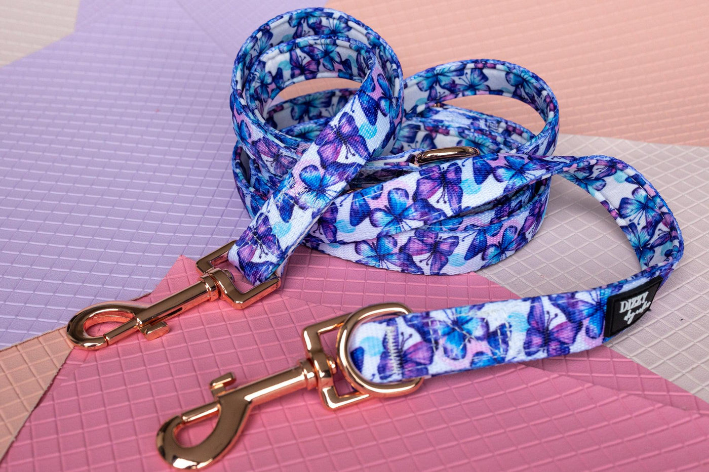Double Ended Training Lead | Hands-free dog lead | Butterfly Ballet-Dizzy Dog Collars