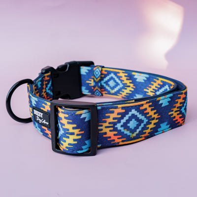 Extra Wide /// Aztec Empire Dog Collar | Canvas & Neoprene Dog Collar-Dog Collar-Dizzy Dog Collars