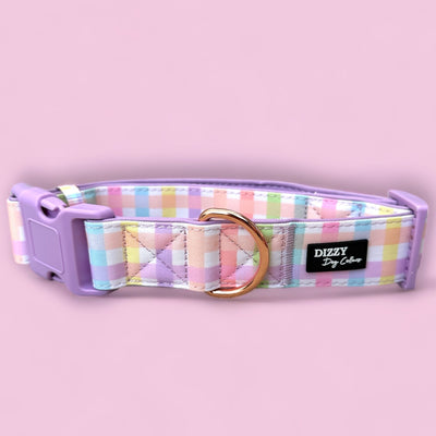 Extra Wide /// Sherbet Gingham Dog Collar | Canvas & Neoprene Dog Collar-Dog Collar-Dizzy Dog Collars