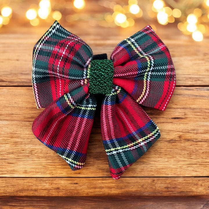 Dog Christmas Sailor Bow Tie  | Festive Tartan