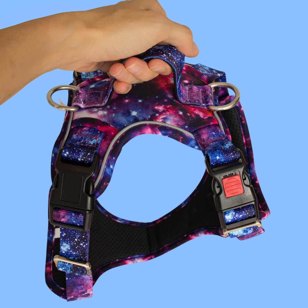 No Pull Dog Harness with Handle | Reflective & Stainless Steel | Galaxy