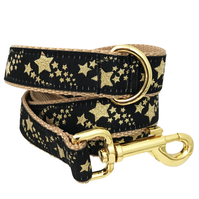 Gold Shooting Stars Dog Leash / Gold Dog Lead-Dizzy Dog Collars-Dizzy Dog Collars