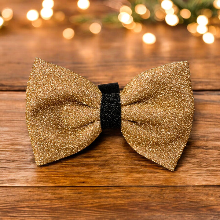 Dog Christmas Bow Tie | Champagne Shimmer