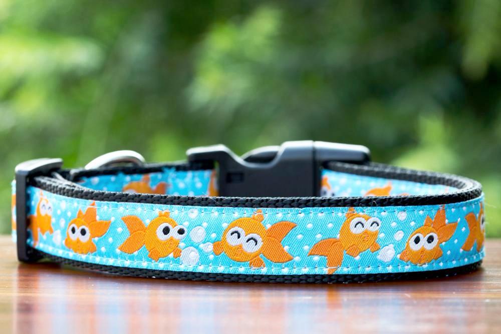 Goldfish Dog Collar / XS-XL-Dog Collar-Dizzy Dog Collars-XS 5/8” (1.5cm) Wide-Dizzy Dog Collars