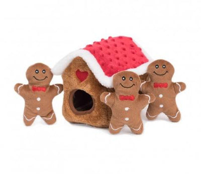 Holiday Burrow- Gingerbread House - Interactive Dog Toy-Dizzy Dog Collars-Dizzy Dog Collars