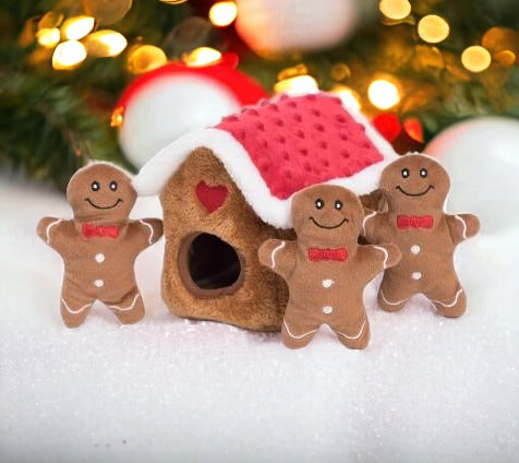 Holiday Burrow- Gingerbread House - Interactive Dog Toy-Toy-Dizzy Dog Collars