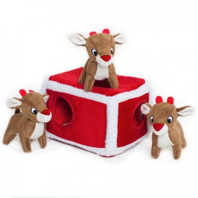 Holiday Burrow Reindeer Pen - Interactive Dog Toy-Dizzy Dog Collars-Dizzy Dog Collars