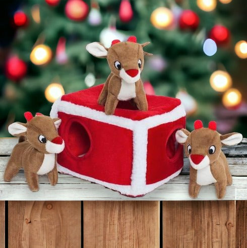 Holiday Burrow Reindeer Pen - Interactive Dog Toy-Toy-Dizzy Dog Collars