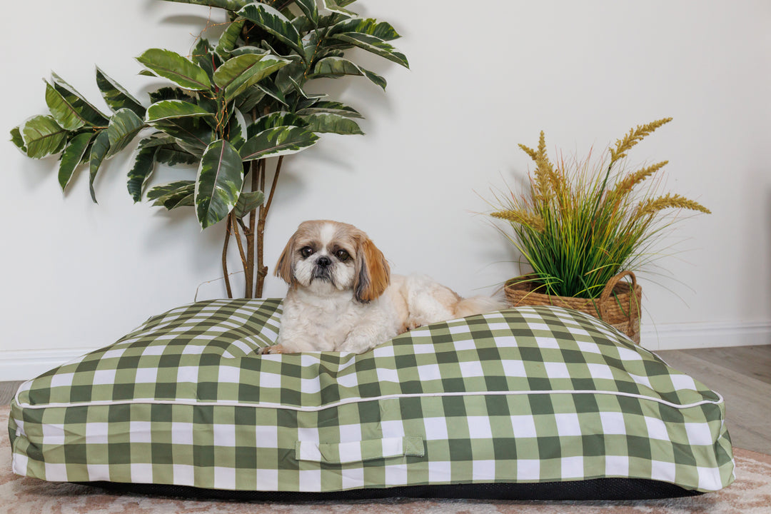 COVER ONLY: Dog Bed Cover The Green Check - Main Image