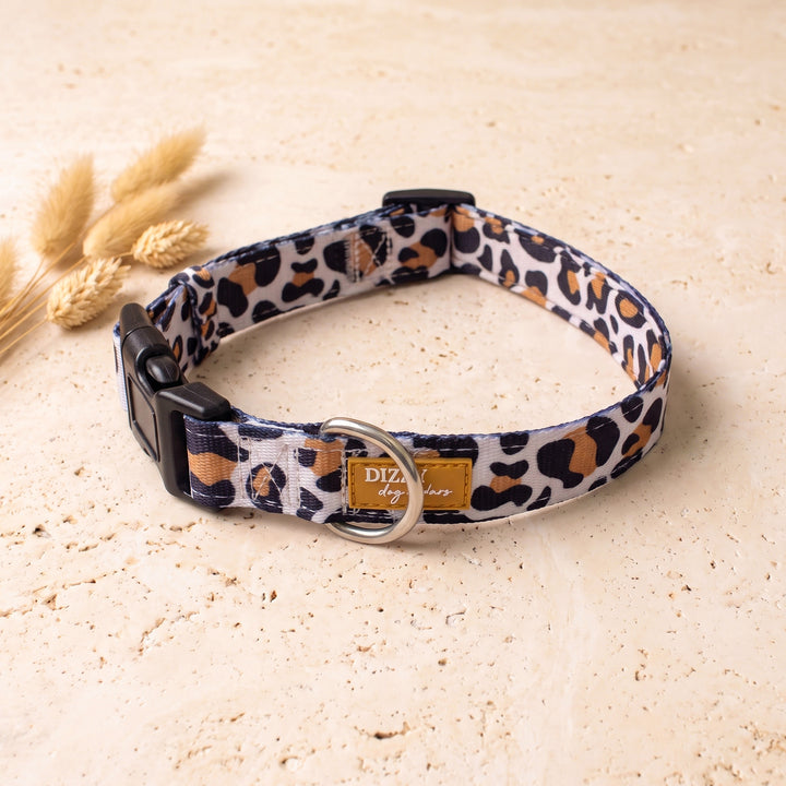 Latte Leopard Dog Collar | Neoprene Dog Collar