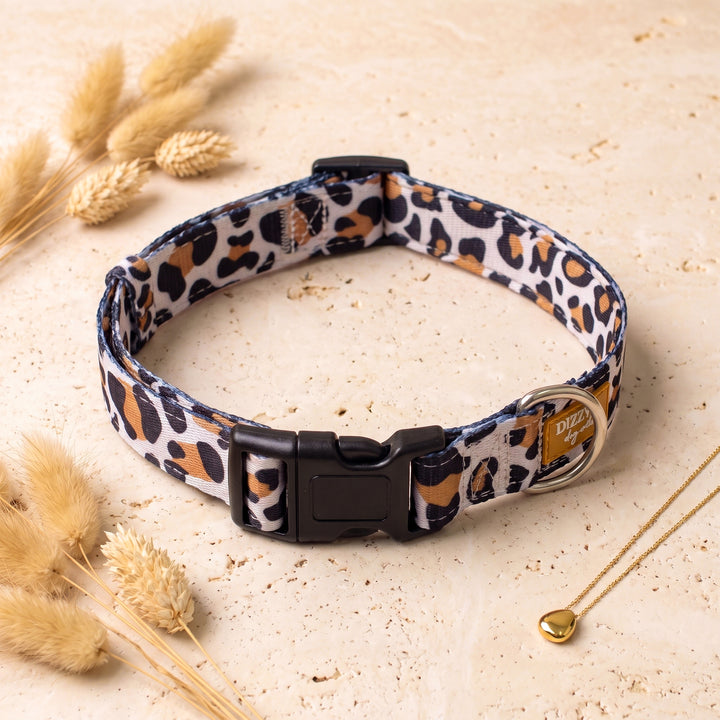 Latte Leopard Dog Collar | Neoprene Dog Collar