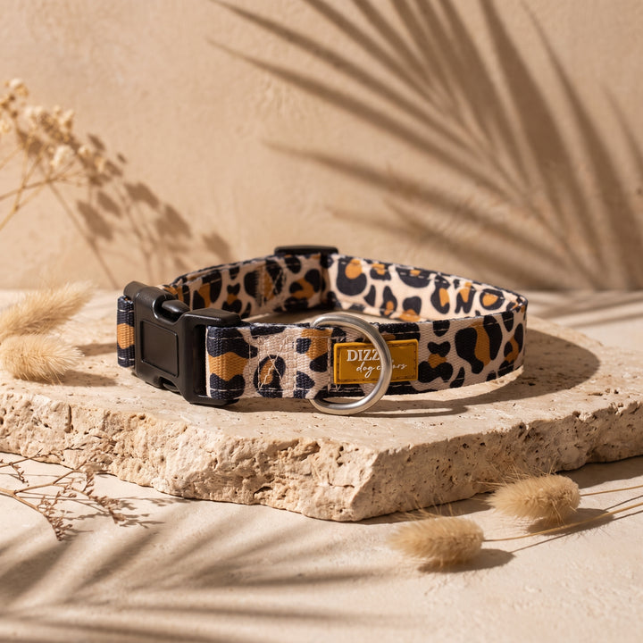 Latte Leopard Dog Collar | Neoprene Dog Collar