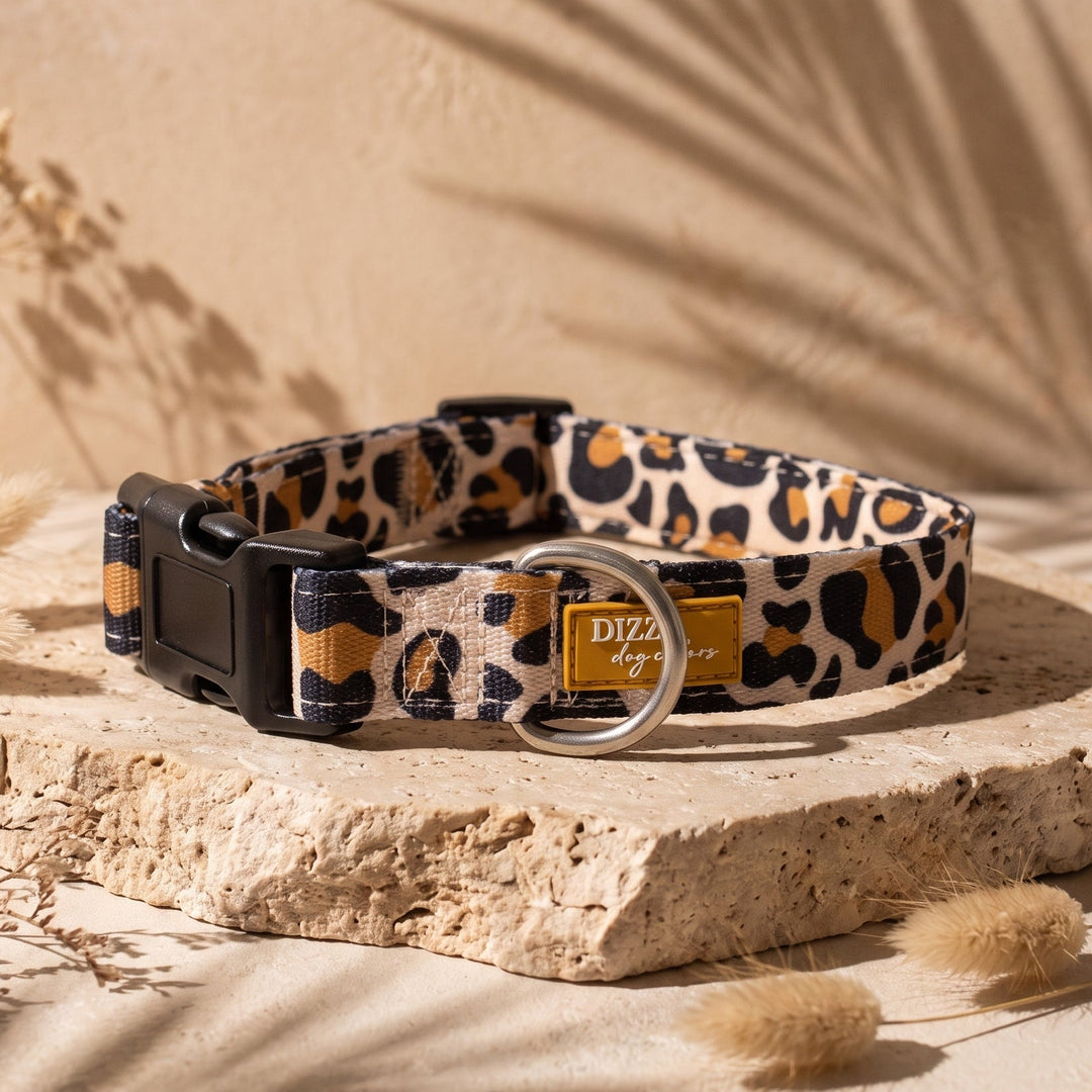 Latte Leopard Dog Collar | Neoprene Dog Collar