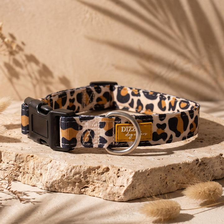 Latte Leopard Dog Collar | Neoprene Dog Collar