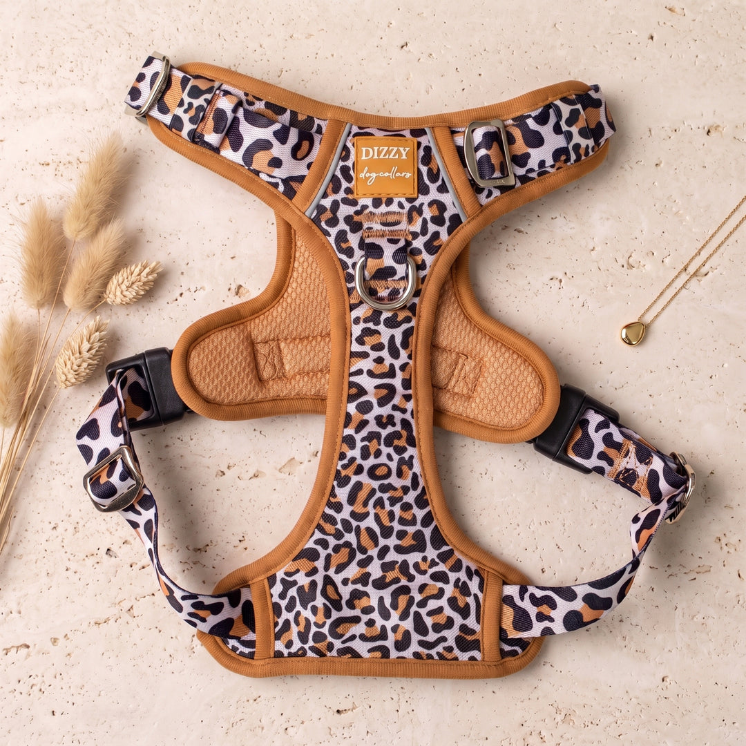 No Pull Dog Harness: Latte Leopard