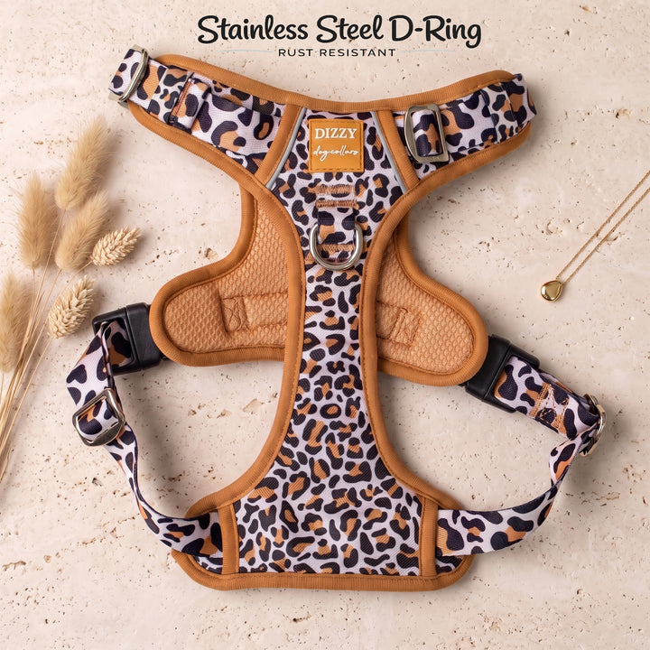 No Pull Dog Harness: Latte Leopard