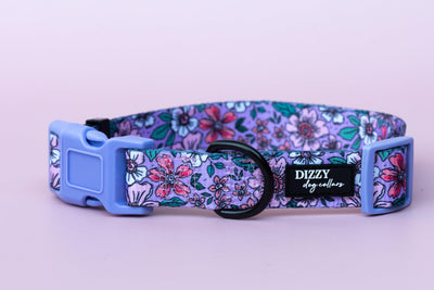 Lilac Floral Dog Collar | Value Range Dog Collar-Dog Collar-Dizzy Dog Collars