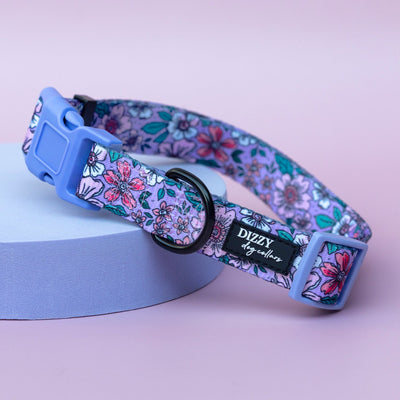 Lilac Floral Dog Collar | Value Range Dog Collar-Dog Collar-Dizzy Dog Collars