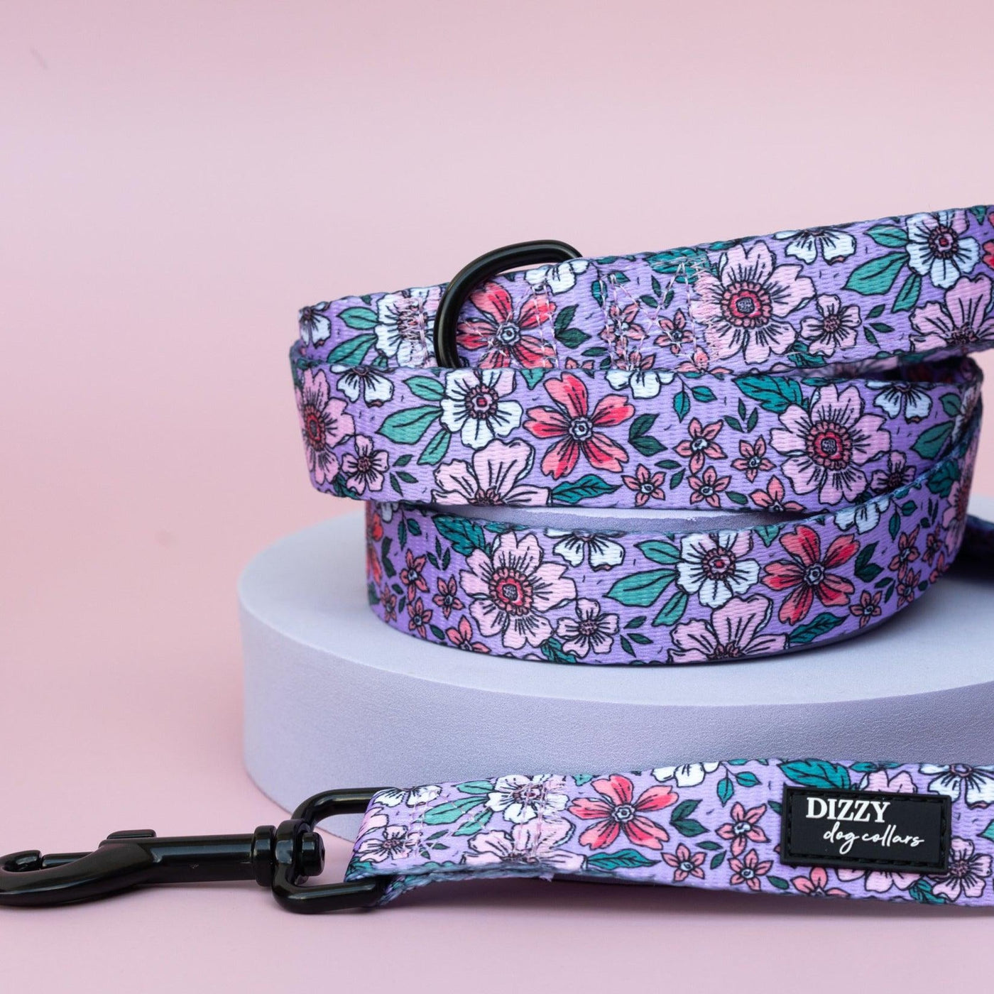 Lilac Floral | Dog Leash | Dog Lead-Dizzy Dog Collars