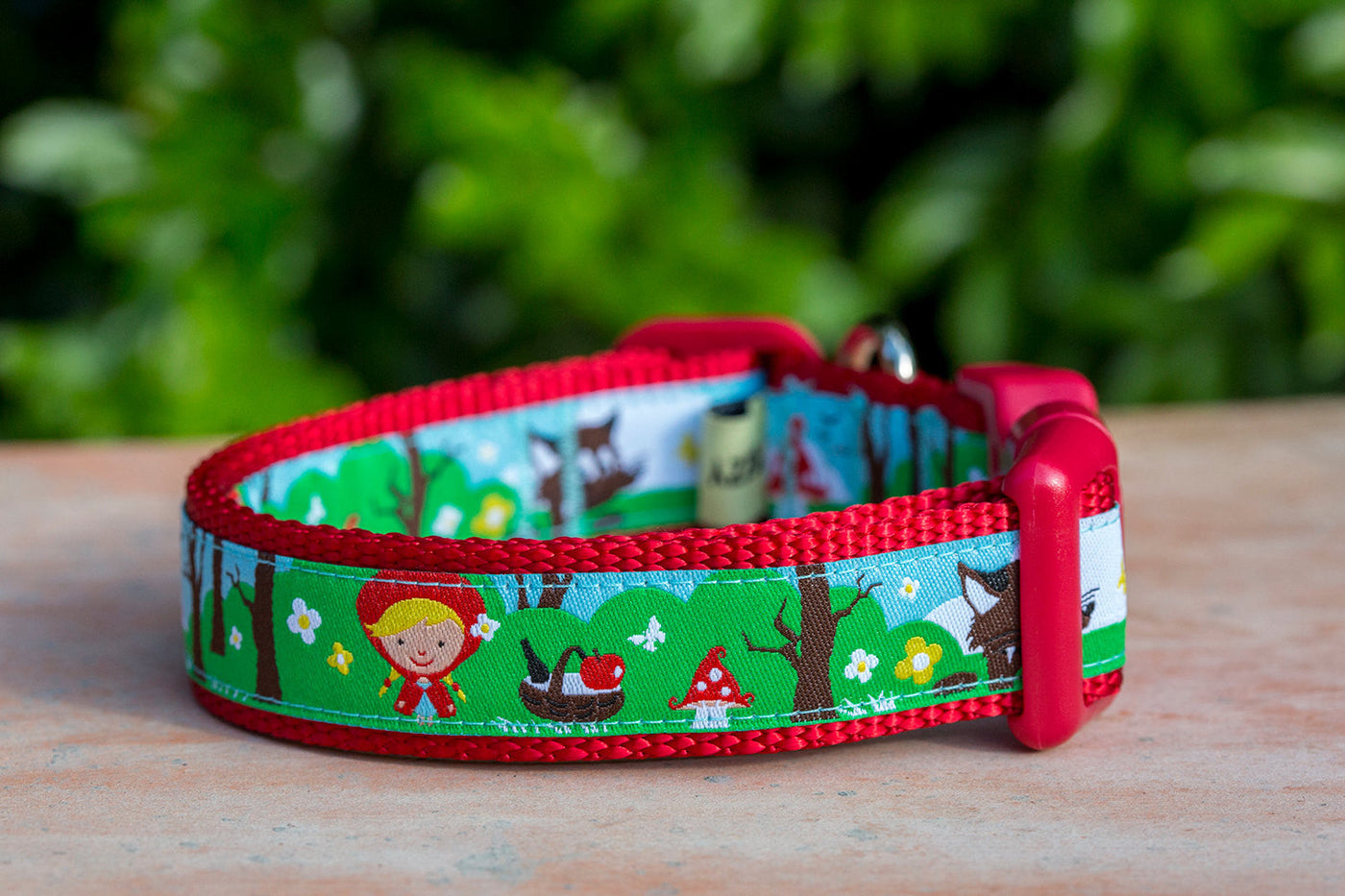 Little Red Riding Hood Dog Collar S-XL-Dog Collar-Dizzy Dog Collars-Small 3/4" (2cm) Wide-Dizzy Dog Collars