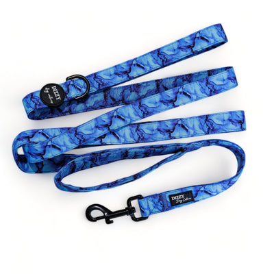 Blue Marble LONG LEAD | Canvas & Neoprene | Premium Quality Fully Padded Leash-Leash-Dizzy Dog Collars