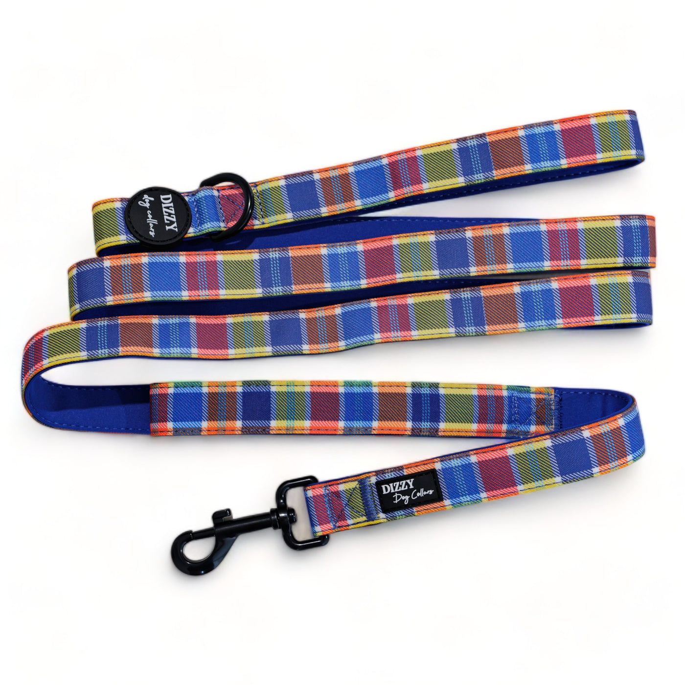 Country Plaid LONG LEAD | Canvas & Neoprene | Premium Quality Fully Padded Leash-Leash-Dizzy Dog Collars