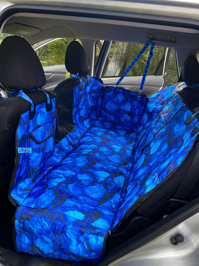Luxury Car Seat Cover | 3 Way Fit Cover, Anti Slip | Blue Marble | FREE DOMESTIC POSTAGE-Car Seat Cover-Dizzy Dog Collars