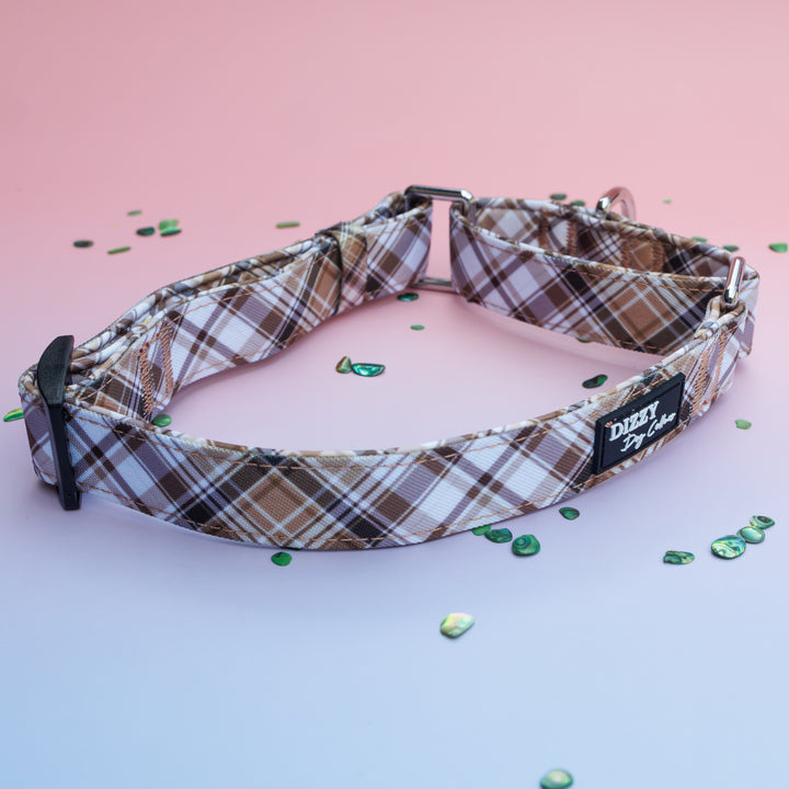 Martingale Dog Collar - Maplewood: Caramel & Brown Plaid