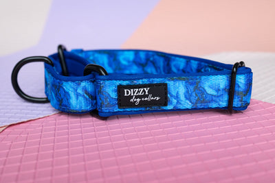 Martingale Dog Collar - Blue Marble-Dog Collar-Dizzy Dog Collars