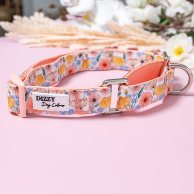 Martingale Dog Collar | Peachy Posies-Dog Collar-Dizzy Dog Collars