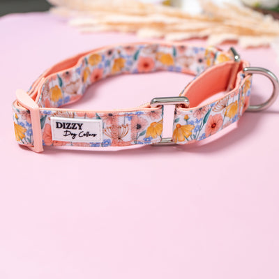 Martingale Dog Collar | Peachy Posies-Dog Collar-Dizzy Dog Collars