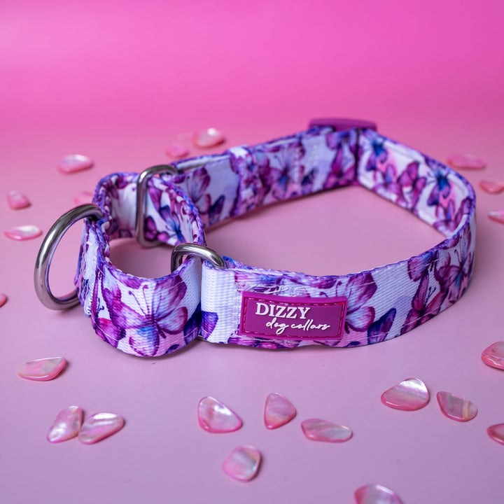 Martingale Dog Collar | Candy Sky Butterfly - Pink Butterflies