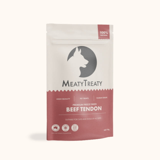 Meaty Treaty Australian Freeze Dried Beef Tendon Dog Treats 70g-Treats-Dizzy Dog Collars