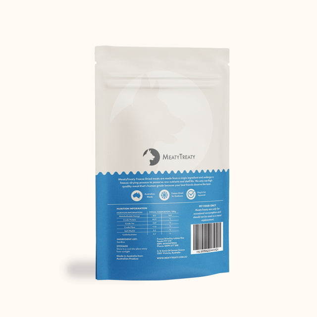 Meaty Treaty Freeze Dried Australian Whole Sardines Cat & Dog Treats 100g-Treats-Dizzy Dog Collars