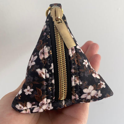 Midnight Cherry Blossoms Pocket - For Poop Bags, Treat and/or Keys/Coins-Dizzy Dog Collars