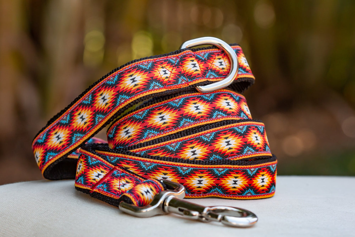 Navajo Dog Lead | Aztec Dog Leash | Handmade to order-Leash-Dizzy Dog Collars