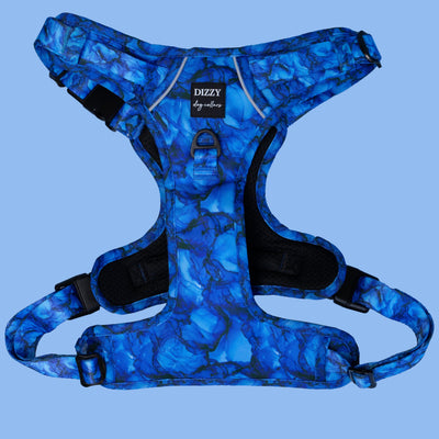 No Pull Dog Harness | Step in | Reflective | Heavy Duty | Easy Reach Handle | Blue Marble-Dizzy Dog Collars